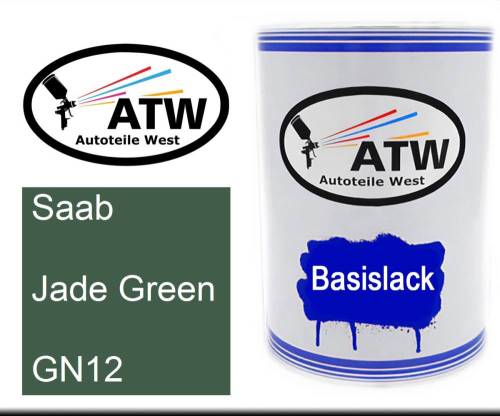 Saab, Jade Green, GN12: 500ml Lackdose, von ATW Autoteile West.